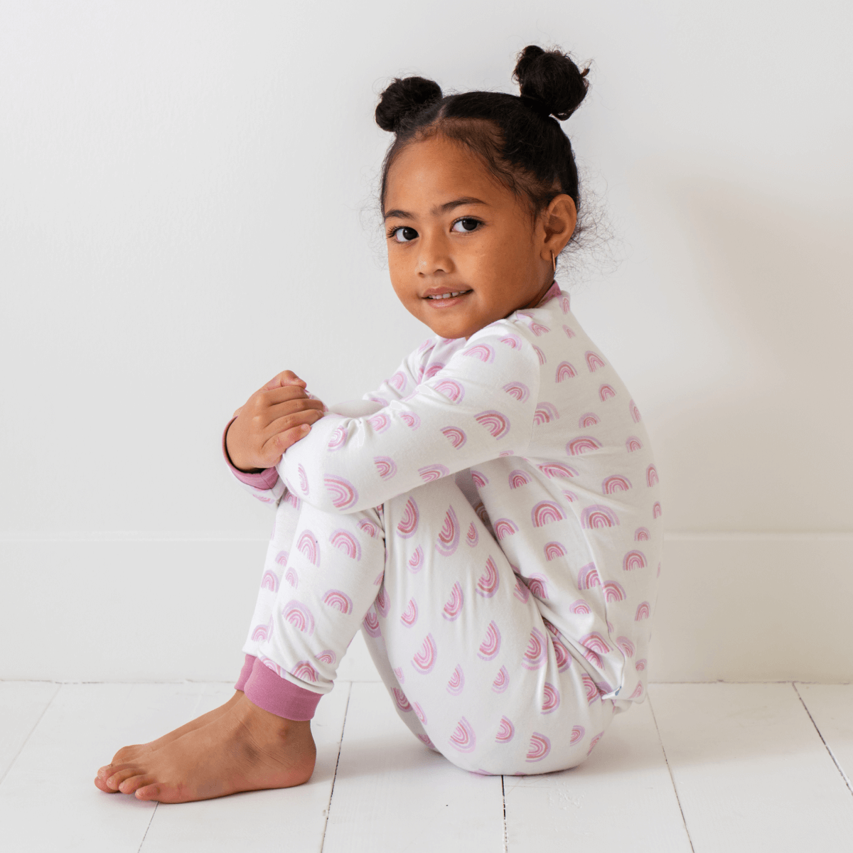 Toddler/Kids Bamboo Pajamas - Pink Rainbow - Hello Baby Apparel