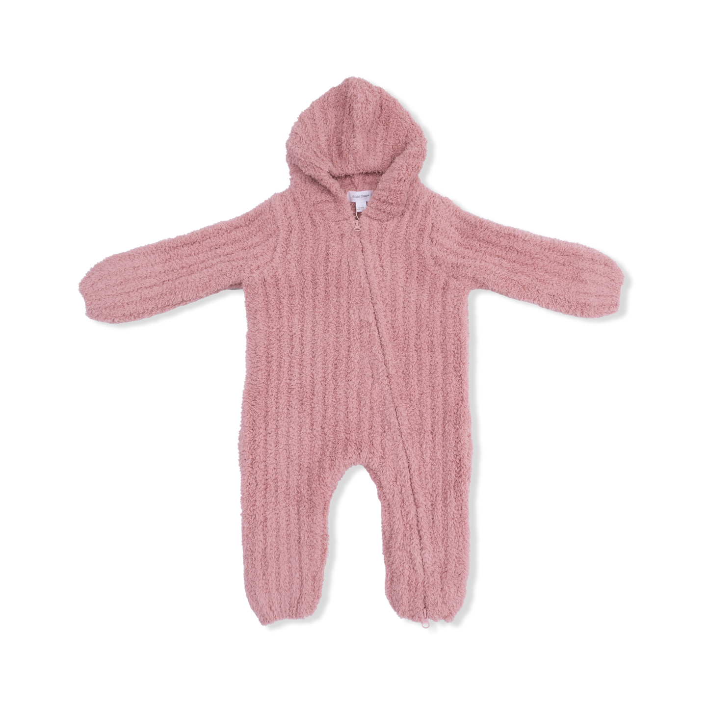 Chenille - Rose Hooded Romper with Striped Texture - Hello Baby Apparel