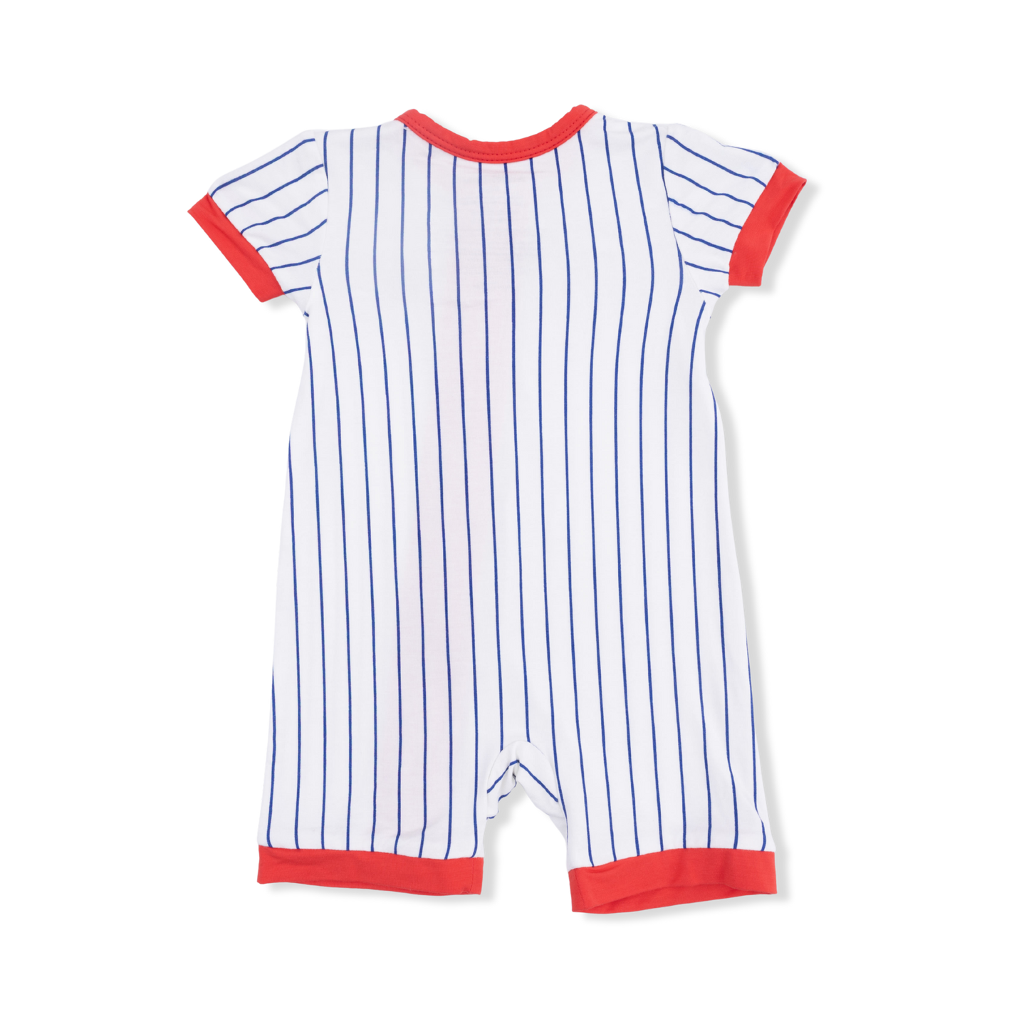 Baseball Stripe - Shortie 2 Way Zipper Romper - Hello Baby Apparel