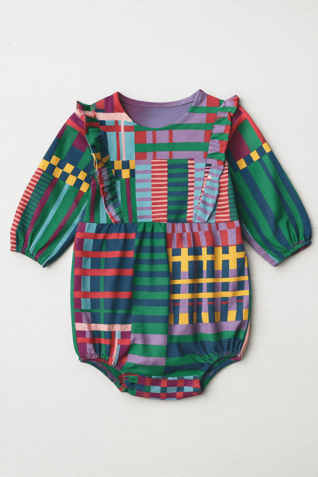 Kelly Plaid Ruffle Bubble - Hello Baby Apparel