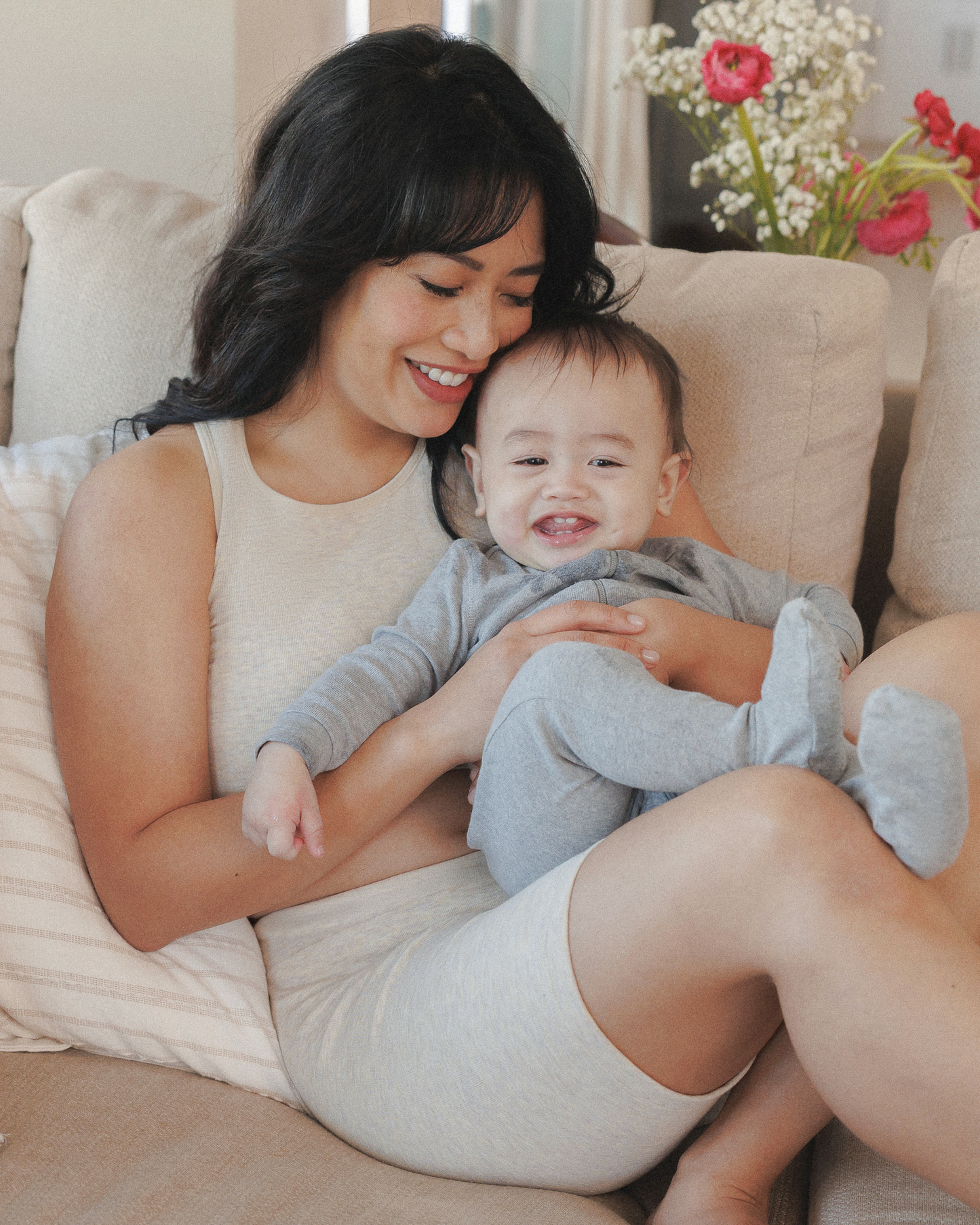Sublime® Bamboo Maternity & Postpartum Bike Short | Oatmeal Heather - Hello Baby Apparel