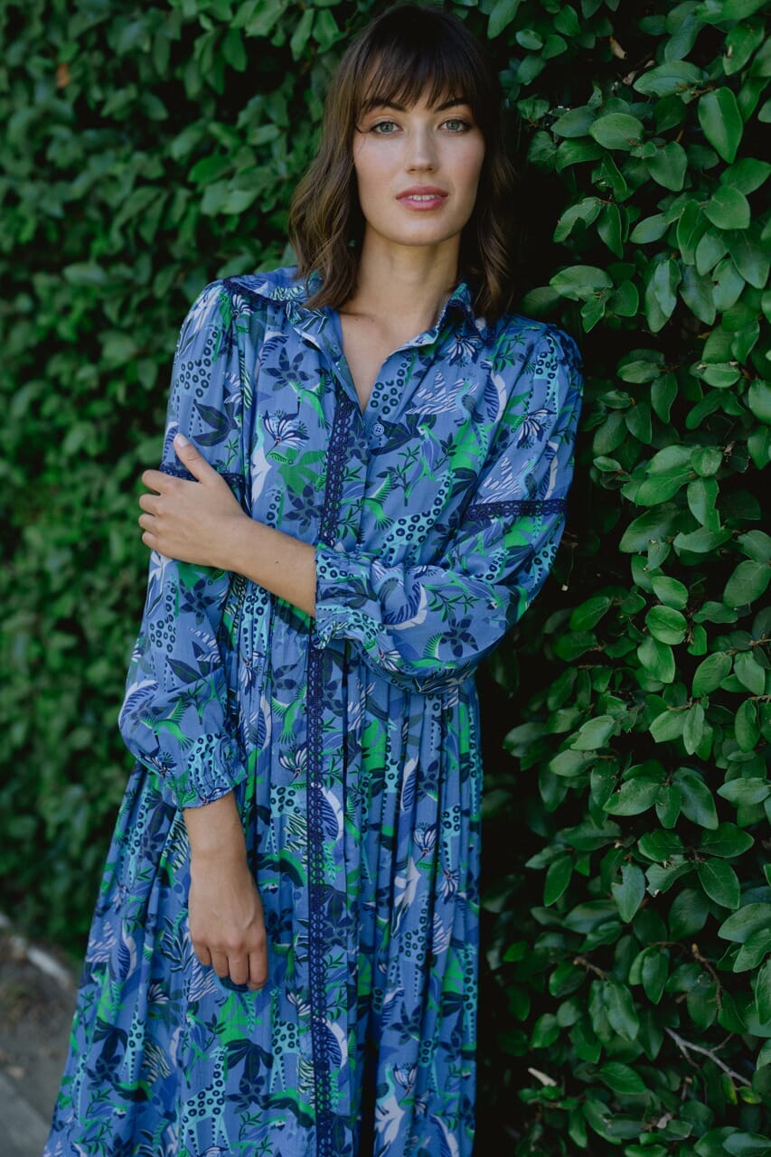 Alexi Maxi Dress- Blue Turq - Hello Baby Apparel