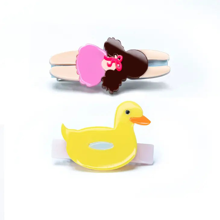 Swimming Girl & Duck Float Alligator Clip - Hello Baby Apparel