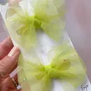 2PK TULLE BABY FAB CLIPS | Citron Green Sparkle - Hello Baby Apparel
