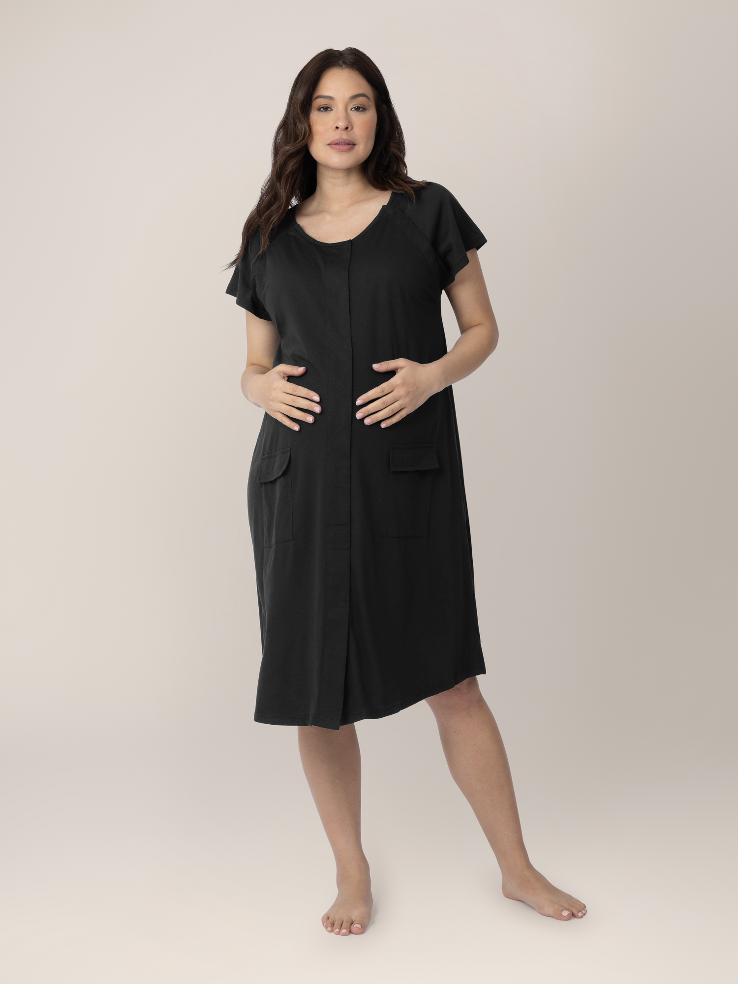 Universal Labor & Delivery Gown | Black - Hello Baby Apparel