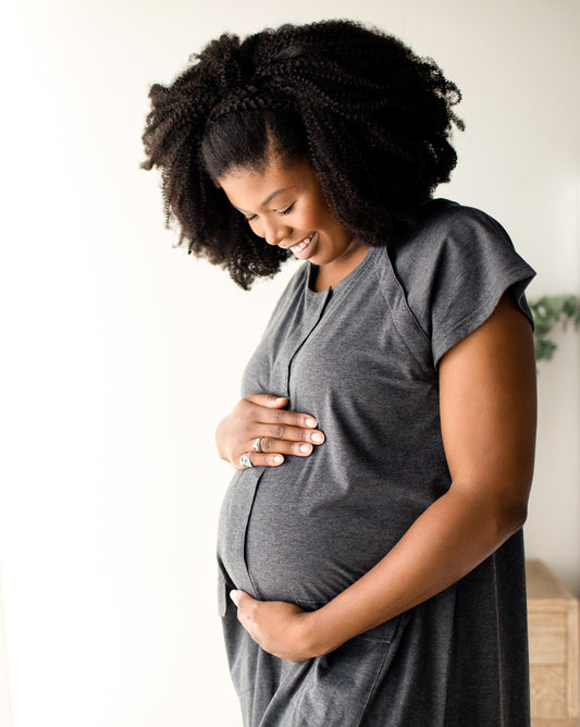 Universal Labor & Delivery Gown | Grey Heather - Hello Baby Apparel