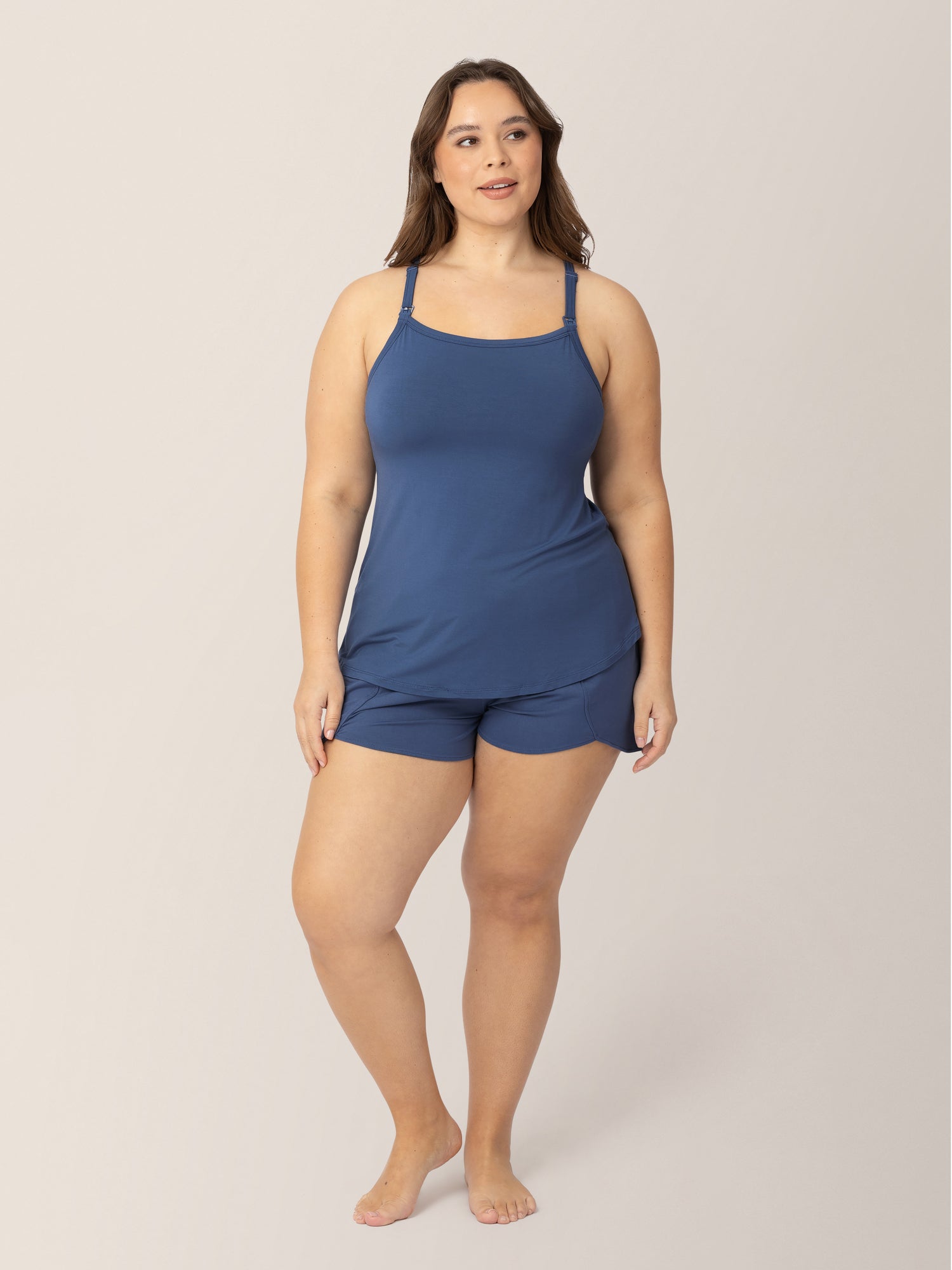 Bamboo Lounge Around Nursing Tank | Slate Blue - Hello Baby Apparel