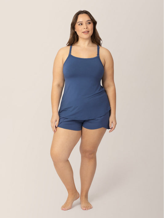 Bamboo Lounge Around Nursing Tank | Slate Blue - Hello Baby Apparel