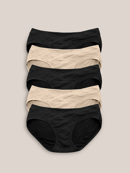 Under-the-Bump Bikini Underwear Pack | Low Rise Style - Neutrals - Hello Baby Apparel