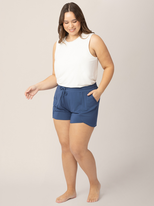 Bamboo Maternity & Postpartum Lounge Short | Slate Blue - Hello Baby Apparel
