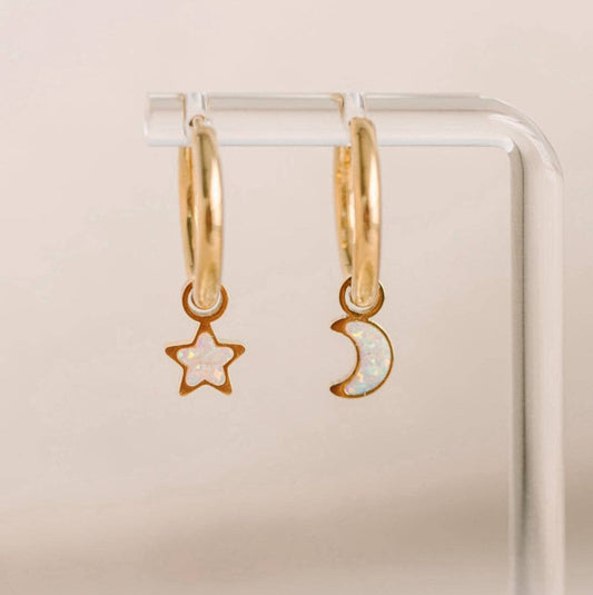 Moon/Star Opal Charms - Hello Baby Apparel
