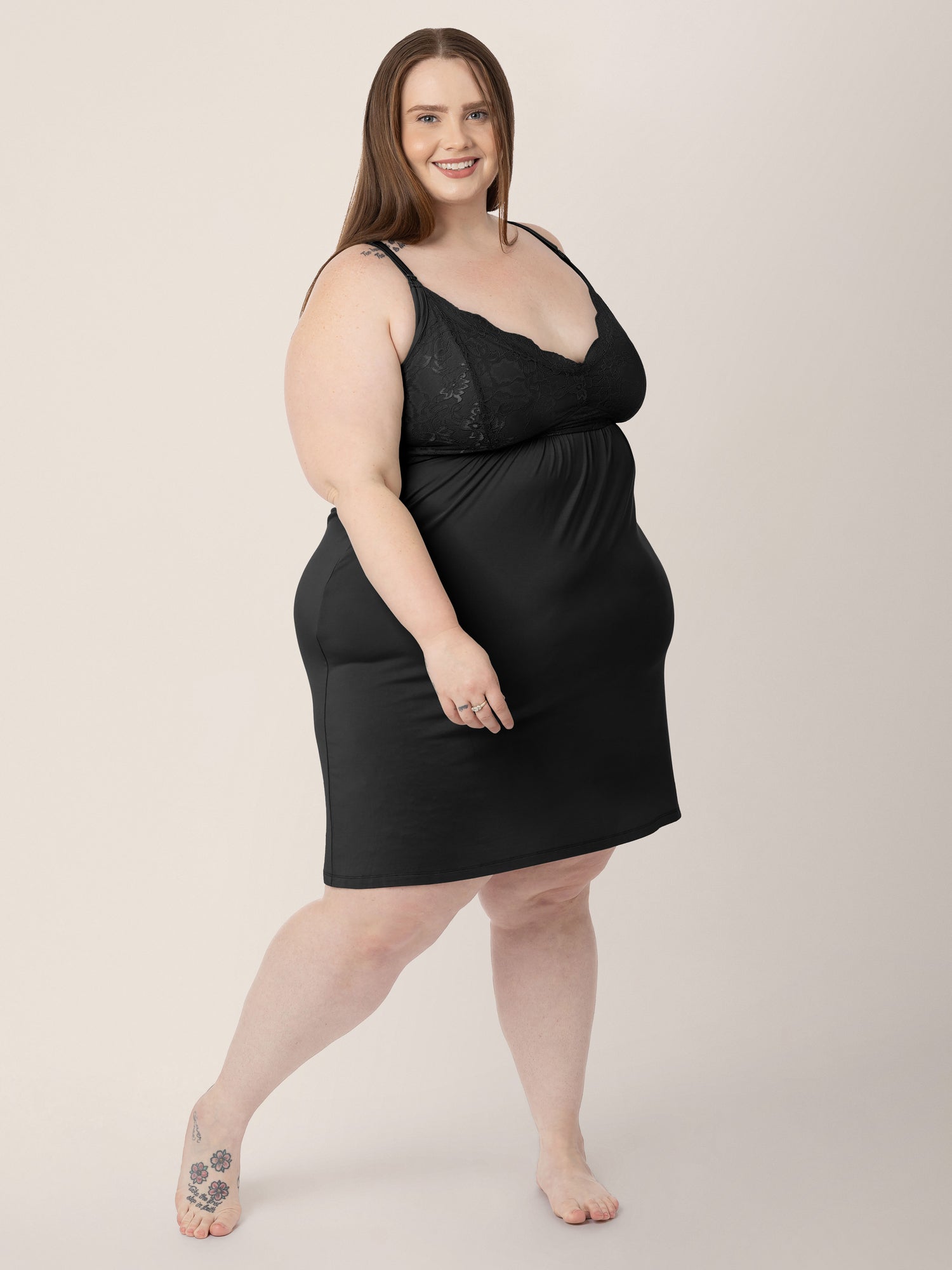 Lucille Maternity & Nursing Nightgown | Black - Hello Baby Apparel