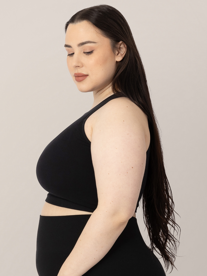 Sublime® Bamboo Maternity & Nursing Longline Bra Top | Black - Hello Baby Apparel