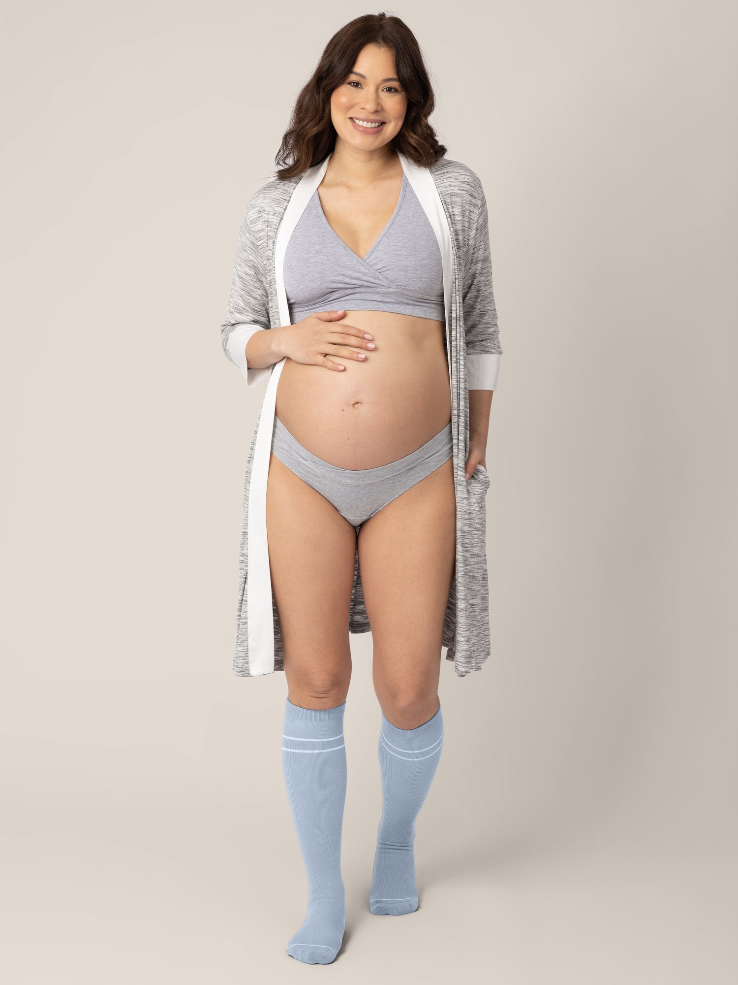 Premium Maternity Compression Socks (2-Pack) | Stone Blue & Black - Hello Baby Apparel