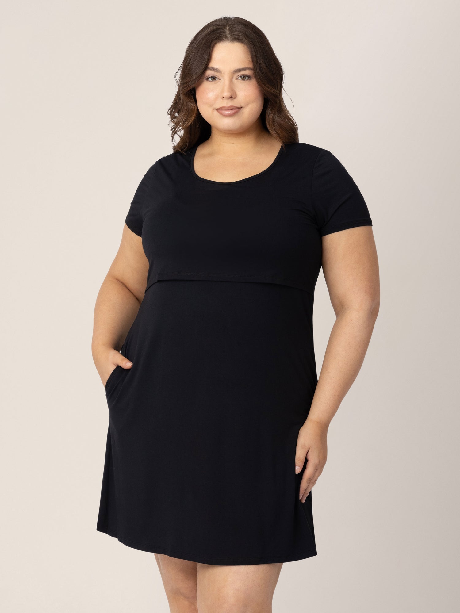 Eleanora Bamboo Maternity & Nursing Dress | Black - Hello Baby Apparel