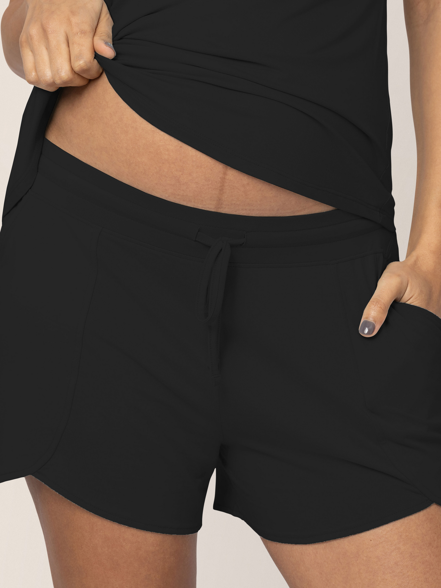 Bamboo Maternity & Postpartum Lounge Short | Black - Hello Baby Apparel