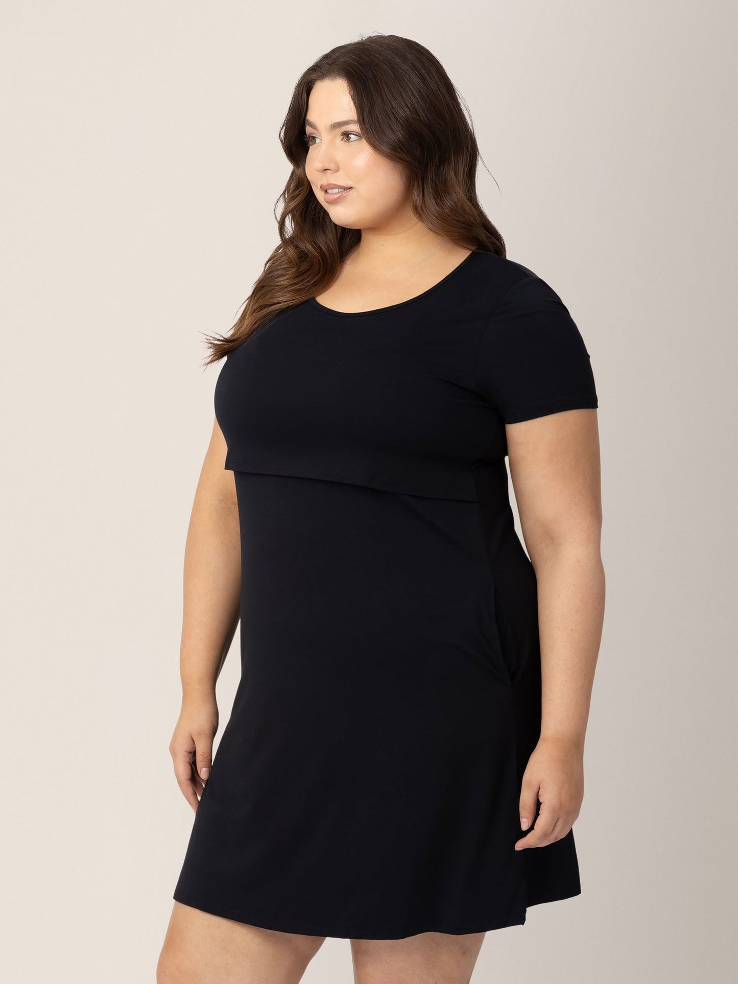 Eleanora Bamboo Maternity & Nursing Dress | Black - Hello Baby Apparel