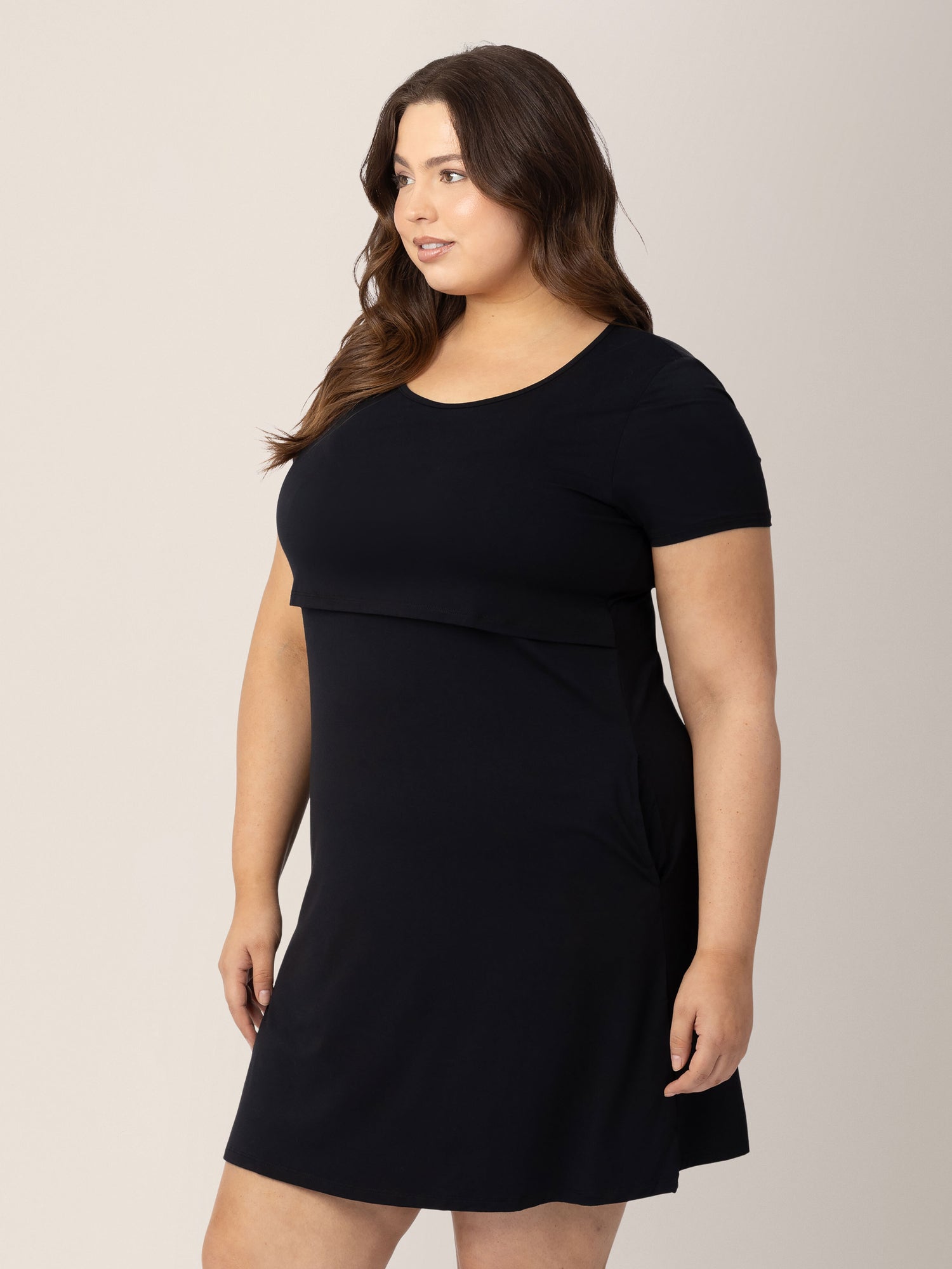 Eleanora Bamboo Maternity & Nursing Dress | Black - Hello Baby Apparel