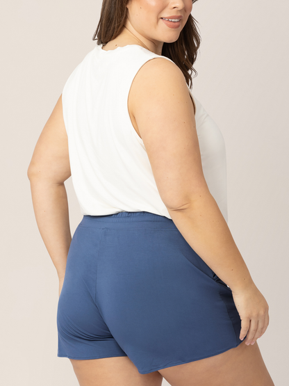 Bamboo Maternity & Postpartum Lounge Short | Slate Blue - Hello Baby Apparel