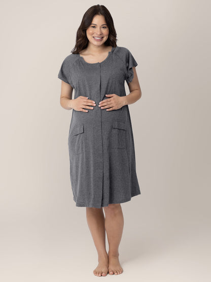 Universal Labor & Delivery Gown | Grey Heather - Hello Baby Apparel