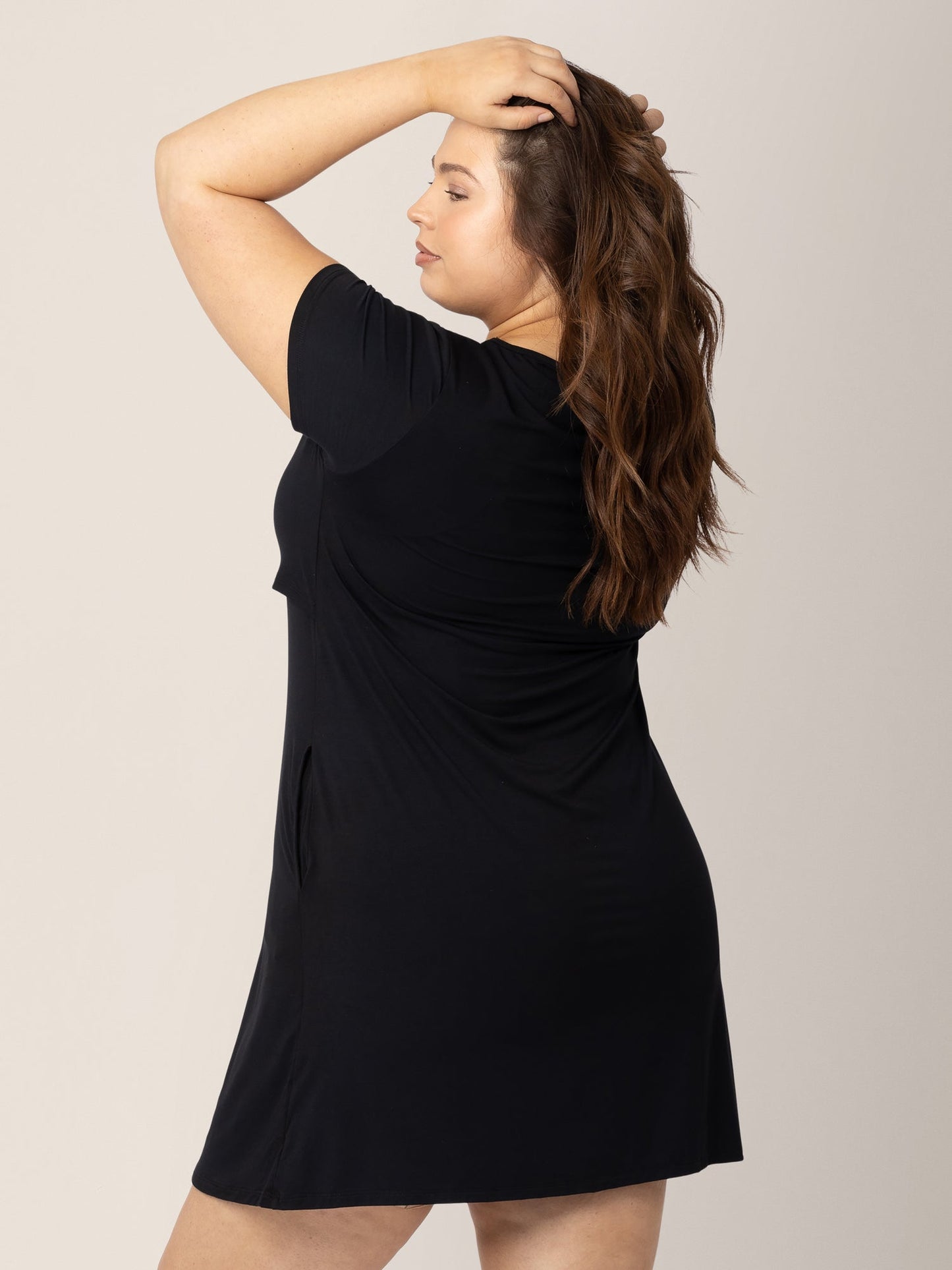 Eleanora Bamboo Maternity & Nursing Dress | Black - Hello Baby Apparel