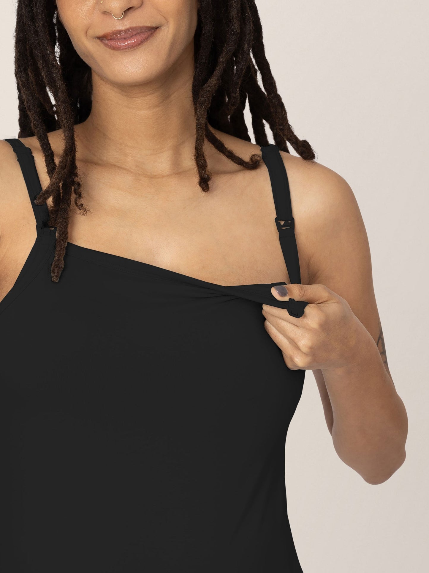 Bamboo Lounge Around Nursing Tank | Black - Hello Baby Apparel