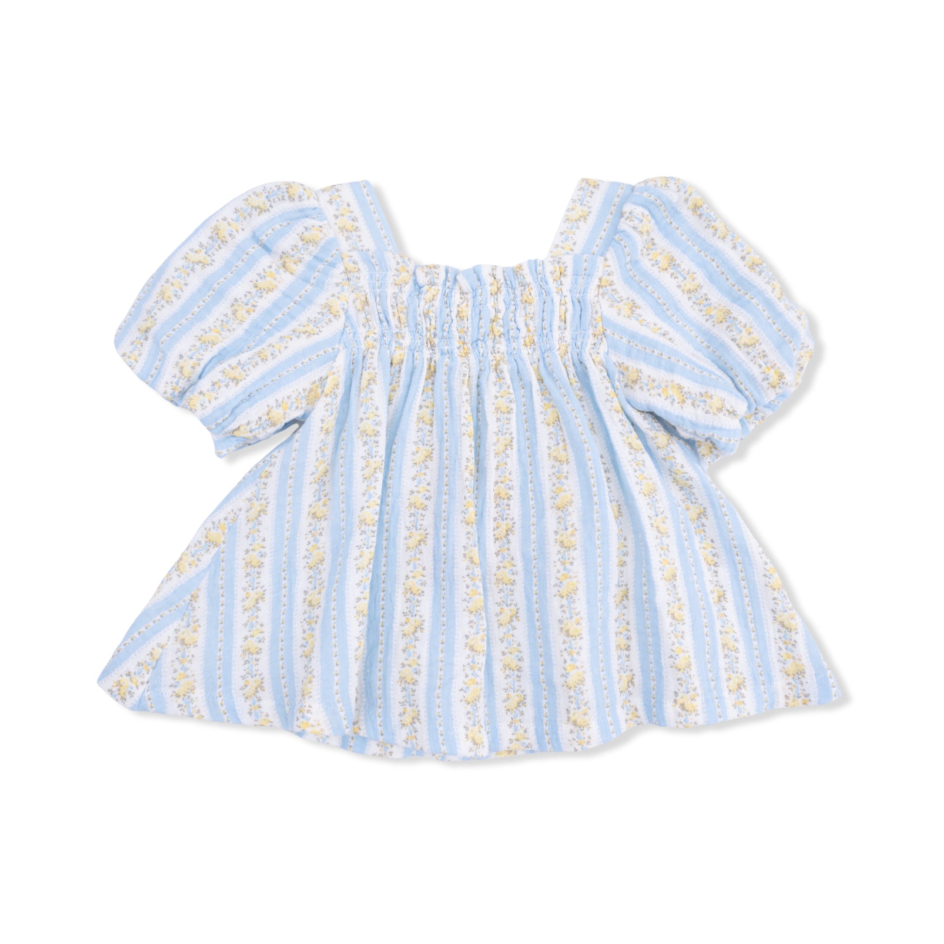 Odalys Floral Stripe - Puff Sleeve Dress with Bloomer - Hello Baby Apparel