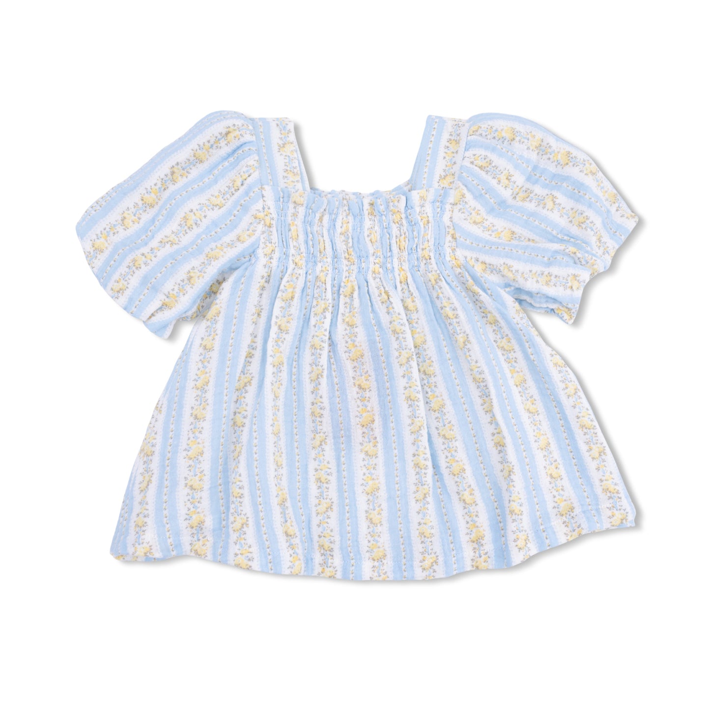 Odalys Floral Stripe - Puff Sleeve Dress with Bloomer - Hello Baby Apparel