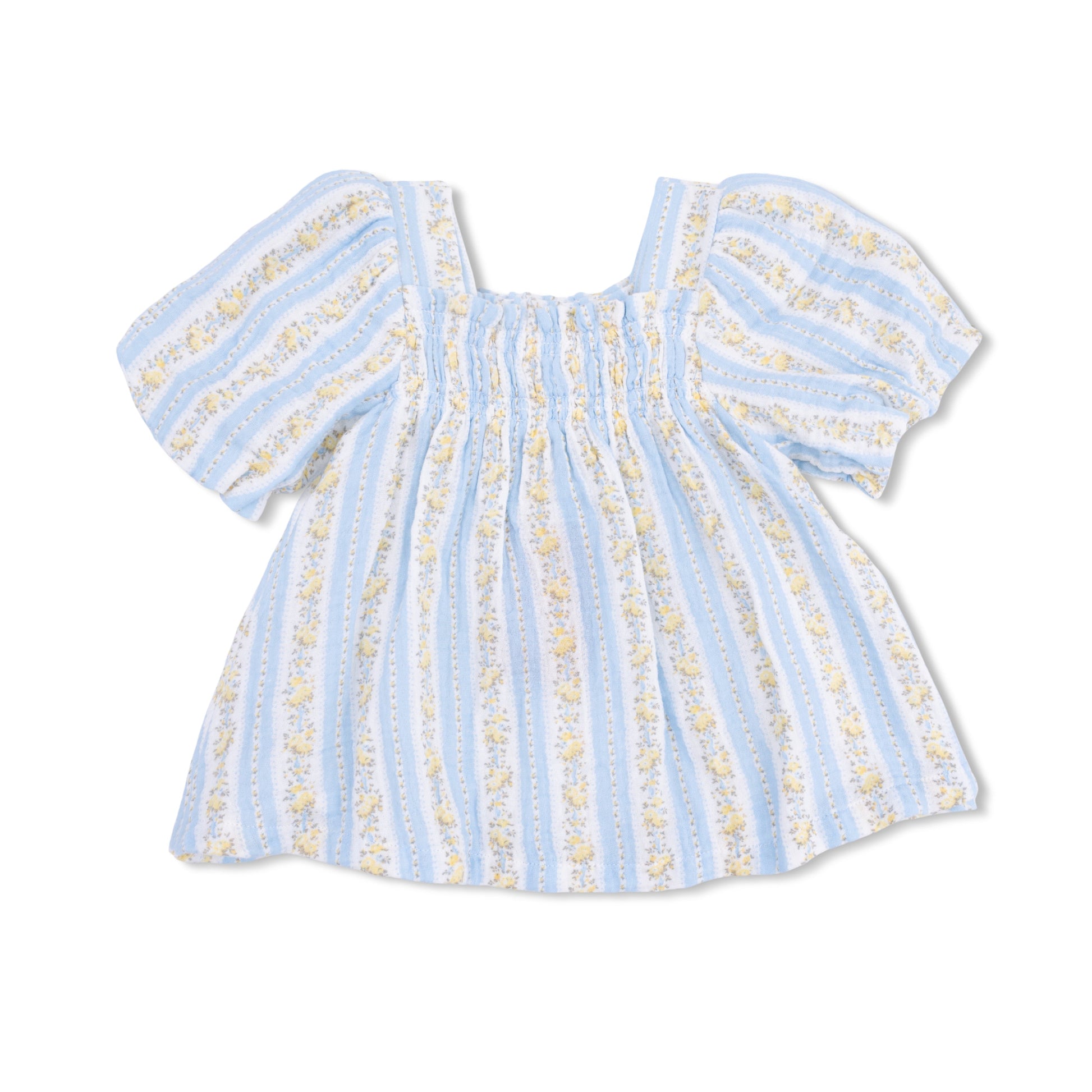 Odalys Floral Stripe - Puff Sleeve Dress with Bloomer - Hello Baby Apparel