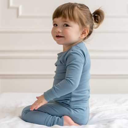 Toddler/Kids Bamboo Pajamas - Ocean Blue - Hello Baby Apparel
