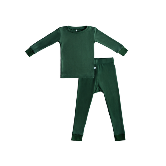 Toddler/Kids Bamboo Pajamas - Forest Green - Hello Baby Apparel