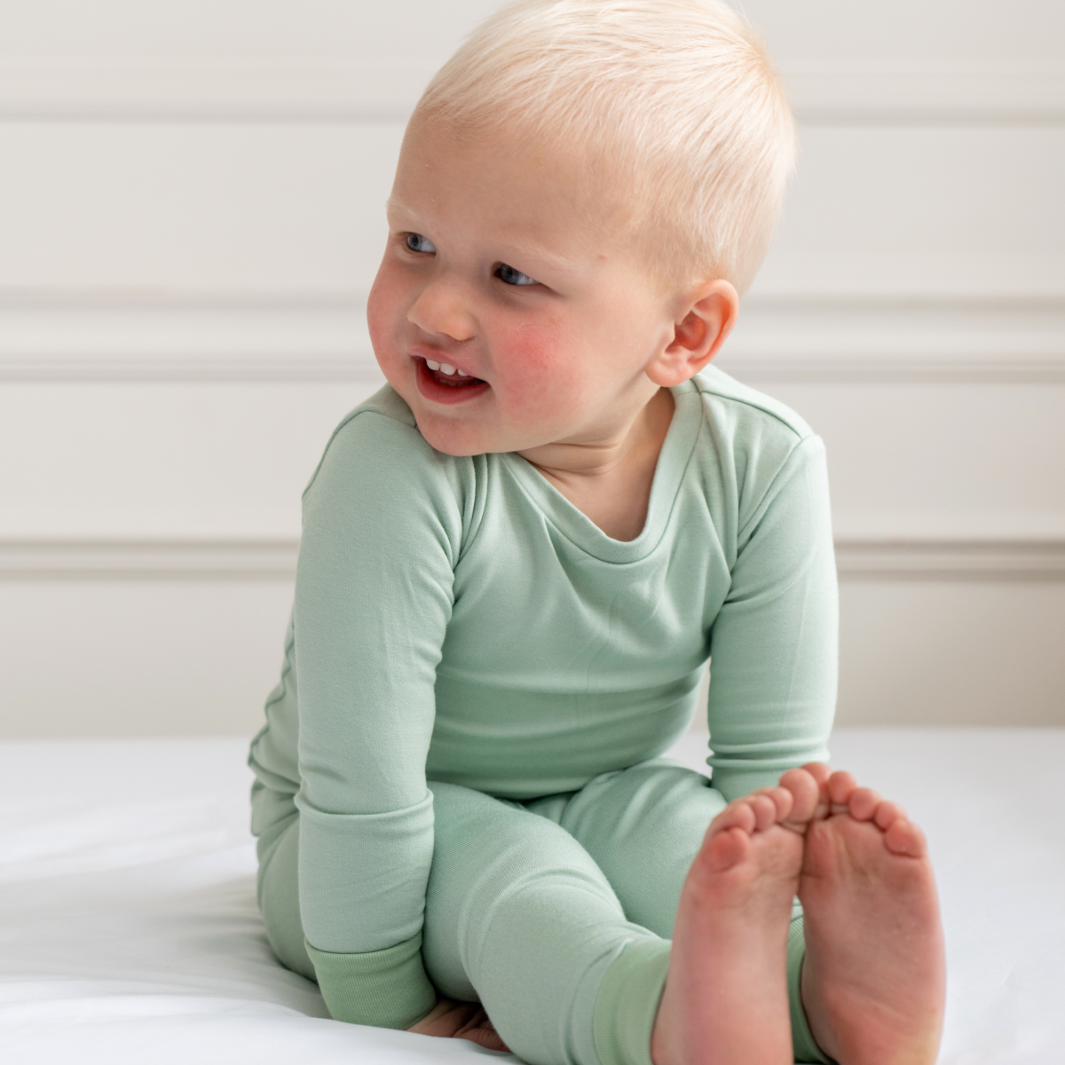 Toddler/Kids Bamboo Pajamas - Sage Green - Hello Baby Apparel