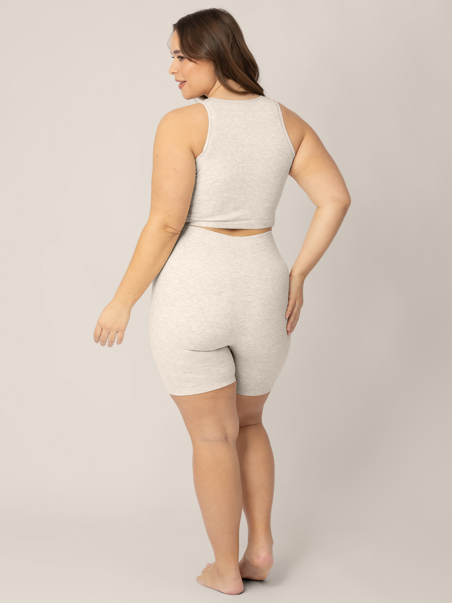 Sublime® Bamboo Maternity & Postpartum Bike Short | Oatmeal Heather - Hello Baby Apparel