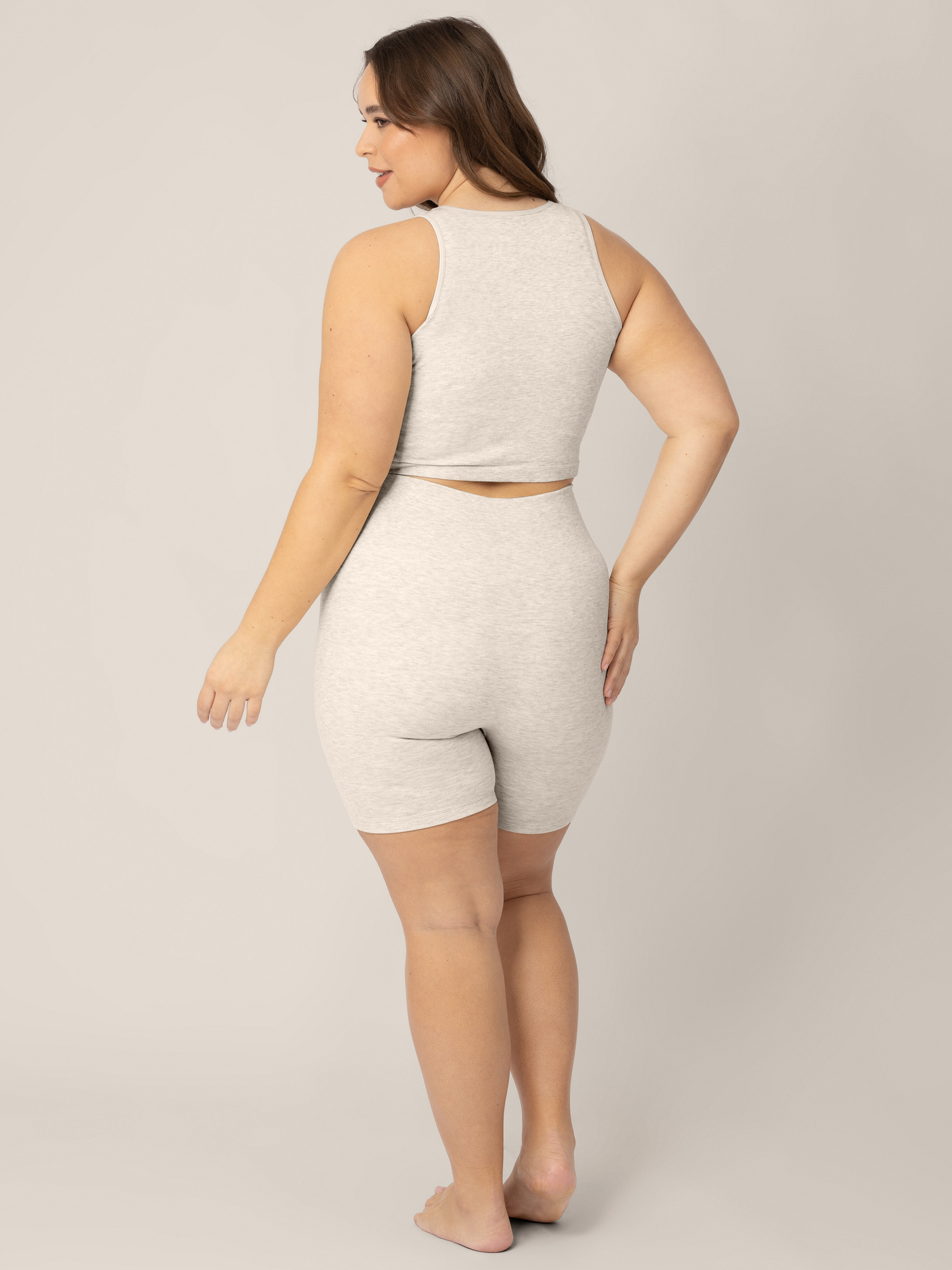 Sublime® Bamboo Maternity & Postpartum Bike Short | Oatmeal Heather - Hello Baby Apparel