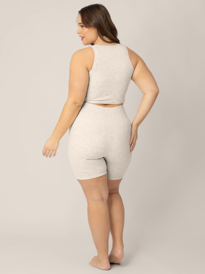 Sublime® Bamboo Maternity & Postpartum Bike Short | Oatmeal Heather - Hello Baby Apparel