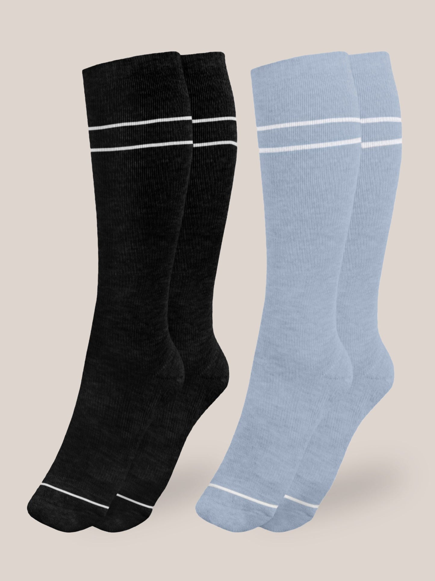 Premium Maternity Compression Socks (2-Pack) | Stone Blue & Black - Hello Baby Apparel