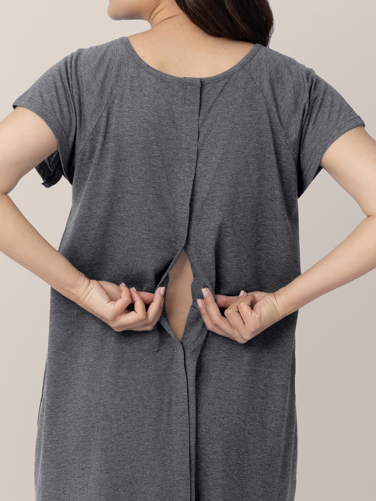 Universal Labor & Delivery Gown | Grey Heather - Hello Baby Apparel