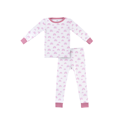 Toddler/Kids Bamboo Pajamas - Pink Rainbow - Hello Baby Apparel