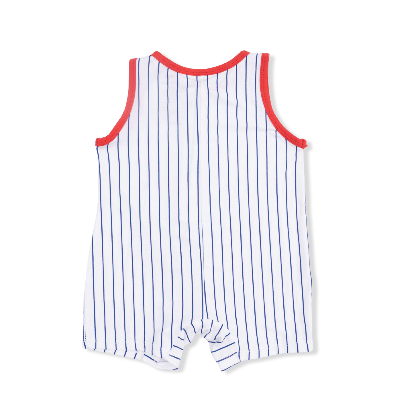 Baseball Stripe - Sleeveless Shortie Romper - Hello Baby Apparel