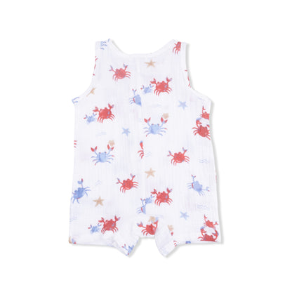 Crayon Crabs - Sleeveless Shortie Romper - Hello Baby Apparel