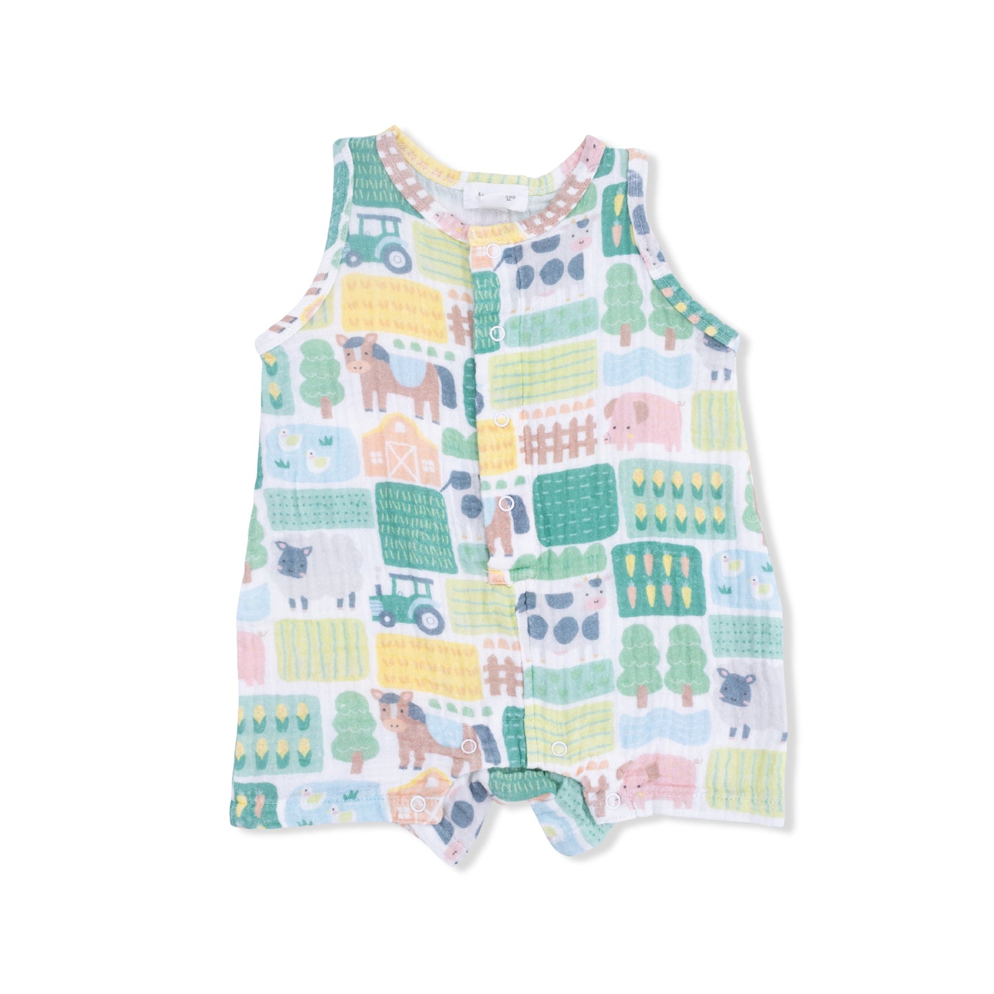Patchwork Farm - Sleeveless Shortie Romper - Hello Baby Apparel