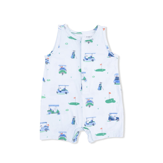 Vintage Golf Carts Blue - Sleeveless Shortie Romper - Hello Baby Apparel