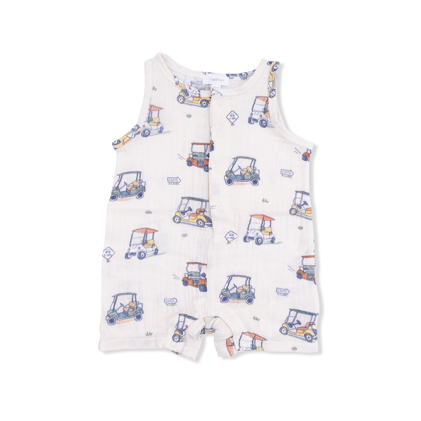 Zooming Golf Carts - Sleeveless Shortie Romper - Hello Baby Apparel