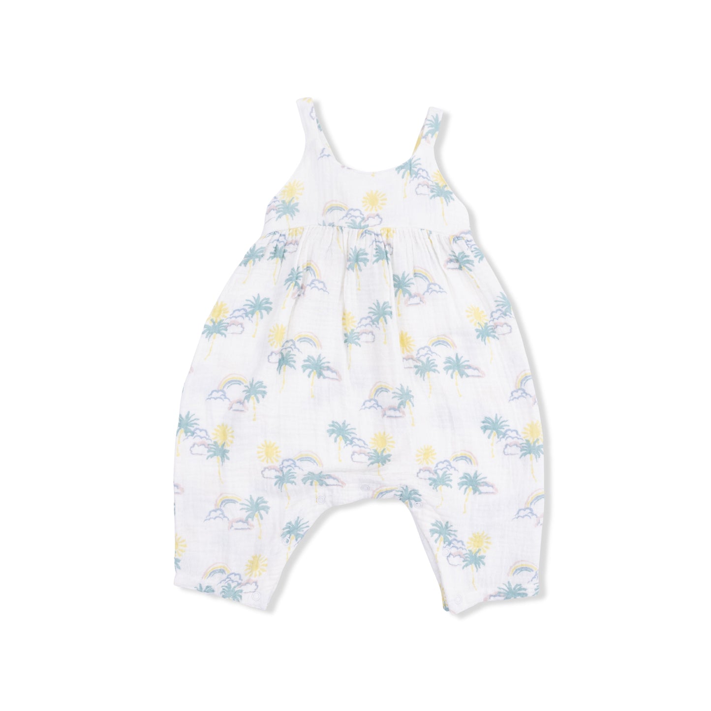 Palm Trees and Rainbows - Tie Back Romper - Hello Baby Apparel