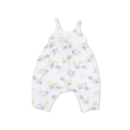 Palm Trees and Rainbows - Tie Back Romper - Hello Baby Apparel