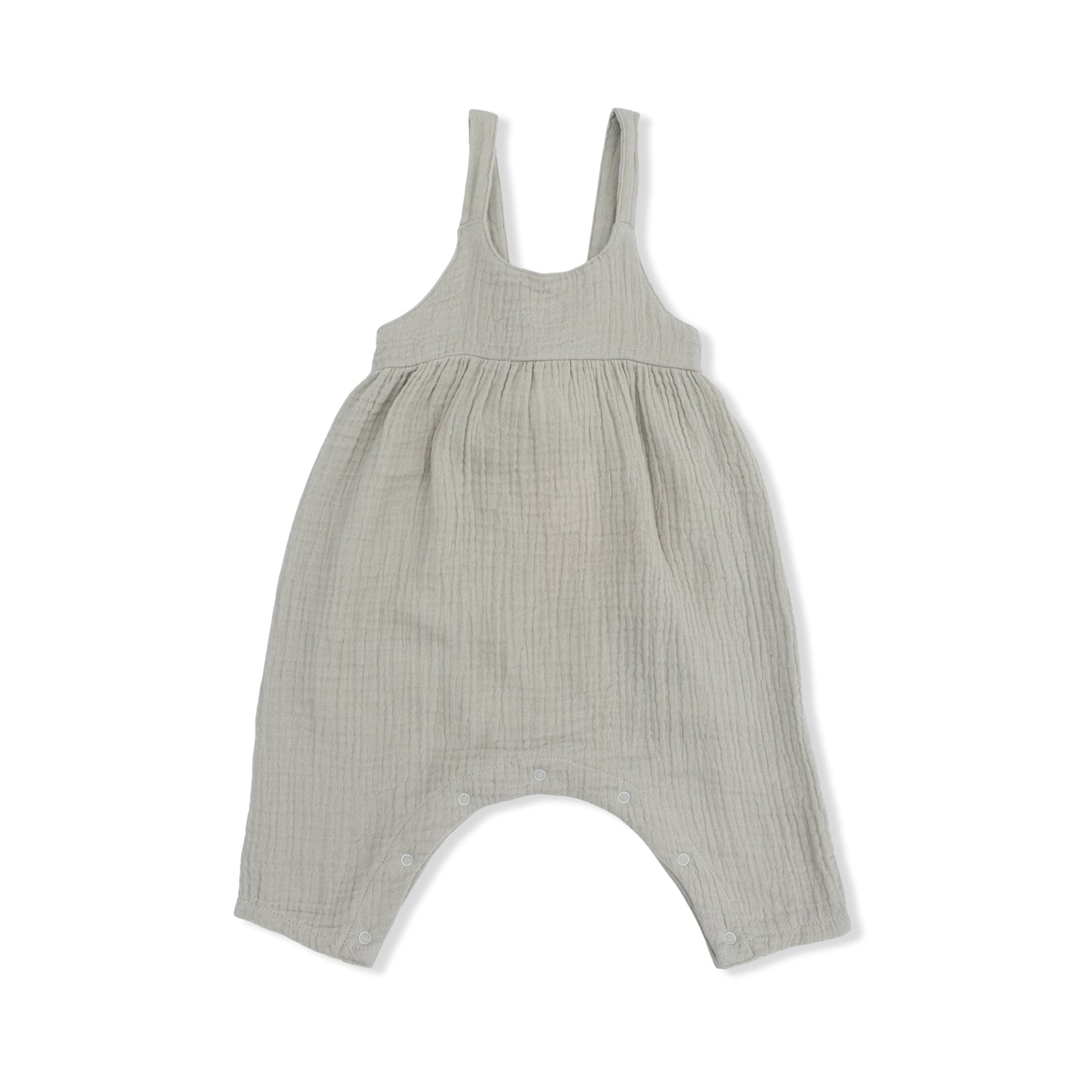 Solid Muslin Desert Green - Tie Back Romper - Hello Baby Apparel