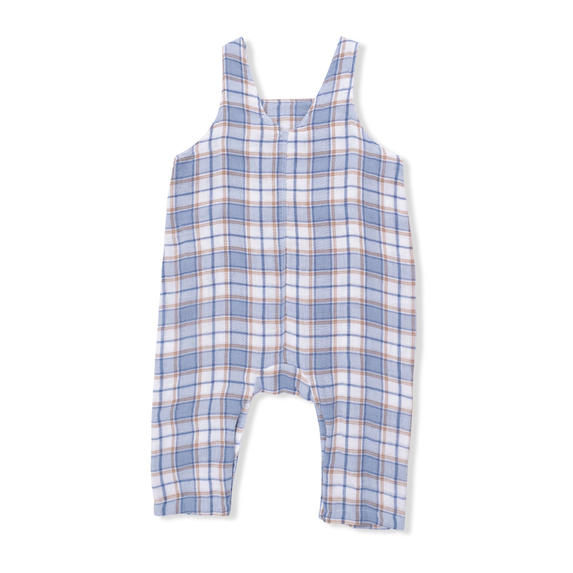 Western Boot Plaid - Crew Neck Tee with Overalls - Hello Baby Apparel