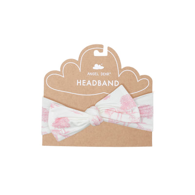 Angel Dear || Farm Toile Pink Headband size 0-12 month