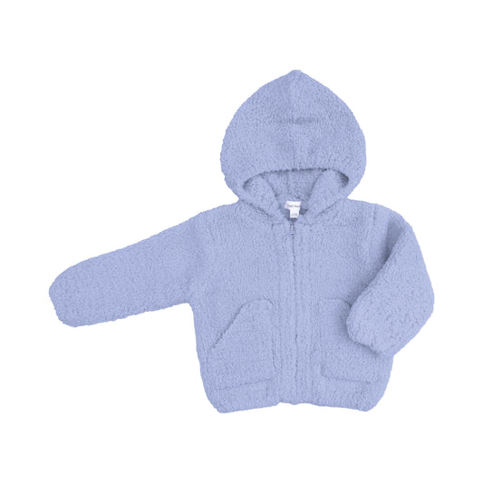 Chenille - Dusty Blue Hooded Jacket - Hello Baby Apparel