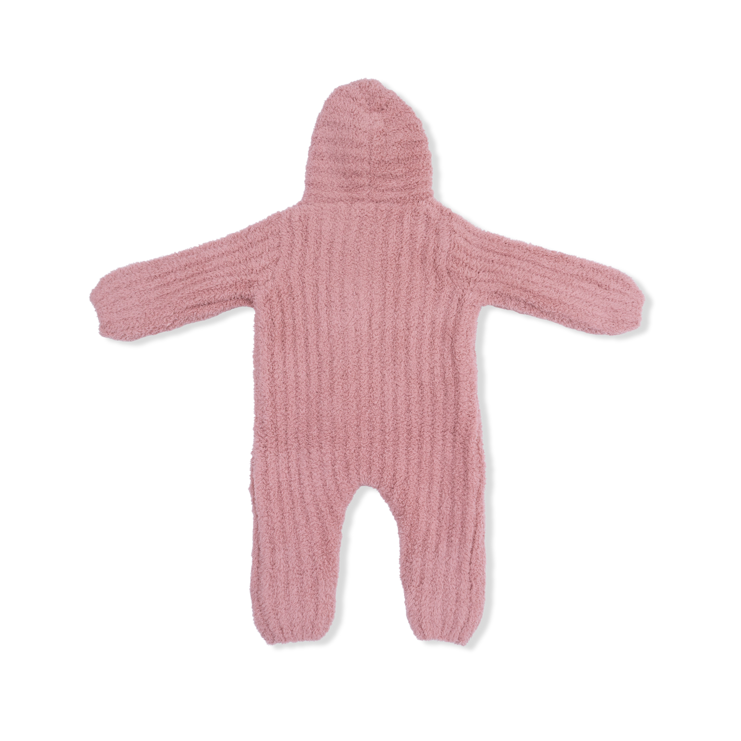 Chenille - Rose Hooded Romper with Striped Texture - Hello Baby Apparel